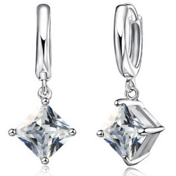Jewelry - Hoop Earrings 925 Sterling Silver Square Timeless Beauty Classic Elegance Gift